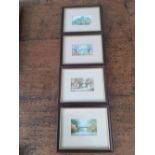 Dorothy Scrivener Four small watercolours of local scenes signed framed
