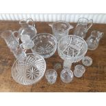 Three cut glass fruit bowls wine cooler with commemorative inscription.