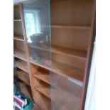 Four glass fronted bookcases