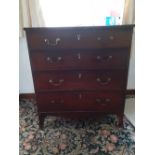 A Late 18th century mahogany chest of four drawers