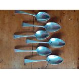 Six odd Georgian Silver Desert Spoons various dates