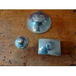 Loaded silver Plain Circular inkwell Birmingham 1904