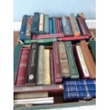Two boxes of Folio society books and other local interest books inc Charles Darwin, Wordsworth, hist