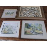 Dorothy Scrivener six paintings of sea and country scenes signed