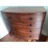 A Georgian Mahogany bow front chest of 6 drawers