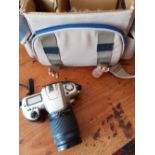 A Nikon F60 camera and case