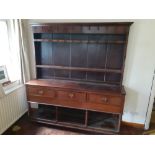 A 18th century Oak pot board dresser with three drawers