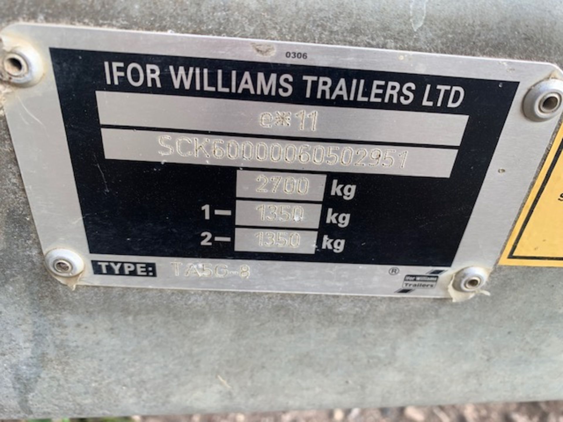 IFOR WILLIAMS TA5 G 8FT CATTLE TRAILER - Image 3 of 6