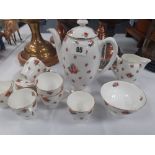 A Royal Doulton coffee set with floral decoration 15 pieces.