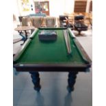 A Victorian quarter snooker table 41"x77"