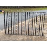 Pair of ornate metal drive gates 204cm x 124cm