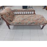A late Victorian chaise upholstered