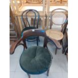 Three Victorian bentwood chairs