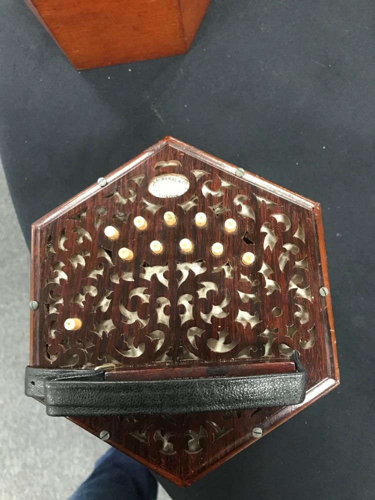 A Victorian Lachenal and co concertina in original wooden case. Excellent condition. - Image 6 of 10