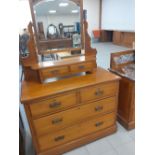 A victorian satinwood dressing table 18"x40"x72"