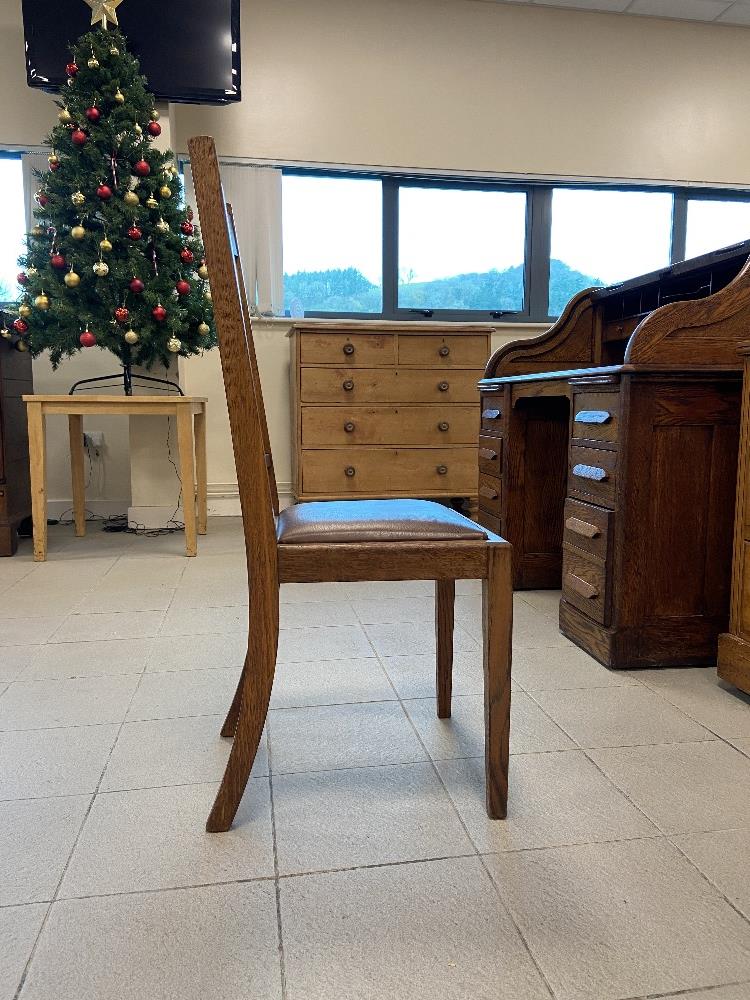 6 Edwardian oak dining chairs - Image 4 of 5