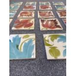 19th century Doulton Lambeth Art Nouveau tiles. Quantity 27