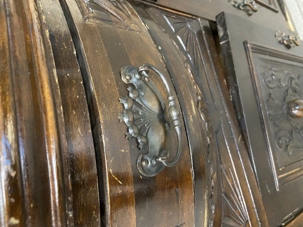 A Victorian carved mirror back sideboard 19"x50"x94 - Image 3 of 3