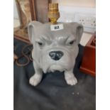 A Retro grey painted Bulldog lamp 13" high