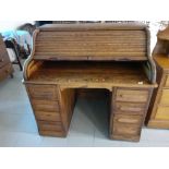 An Edwardian/1920s Ok rolltop desk 32"x38"x45"h