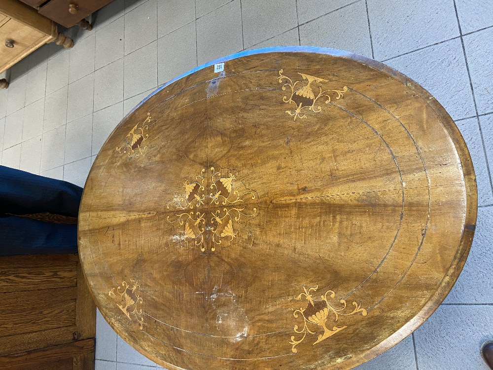 A mid 19th century mahogany inlaid loo table - Image 2 of 2