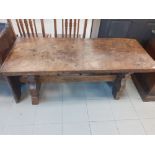 A modern oak refectory table 55"x24"x26"