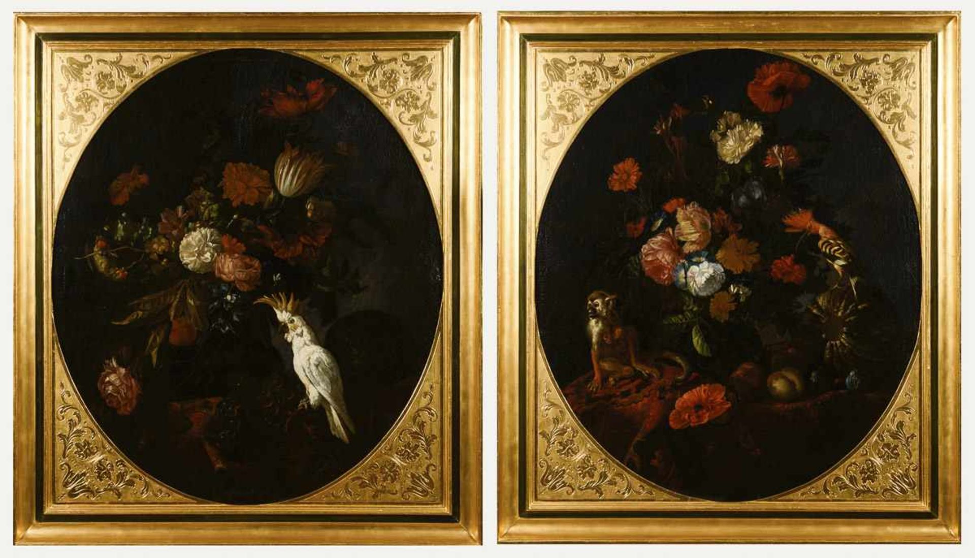 Gillemans, Jan Pauwel Umkreis: Zwei Stillleben mit Blumen und Vögeln < - Bild 2 aus 52