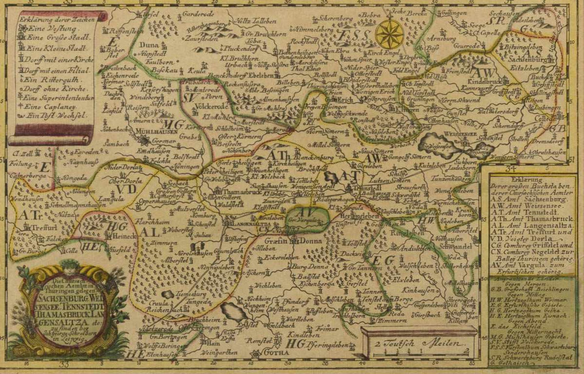2 Landkarten von Sachsen - Bild 2 aus 3