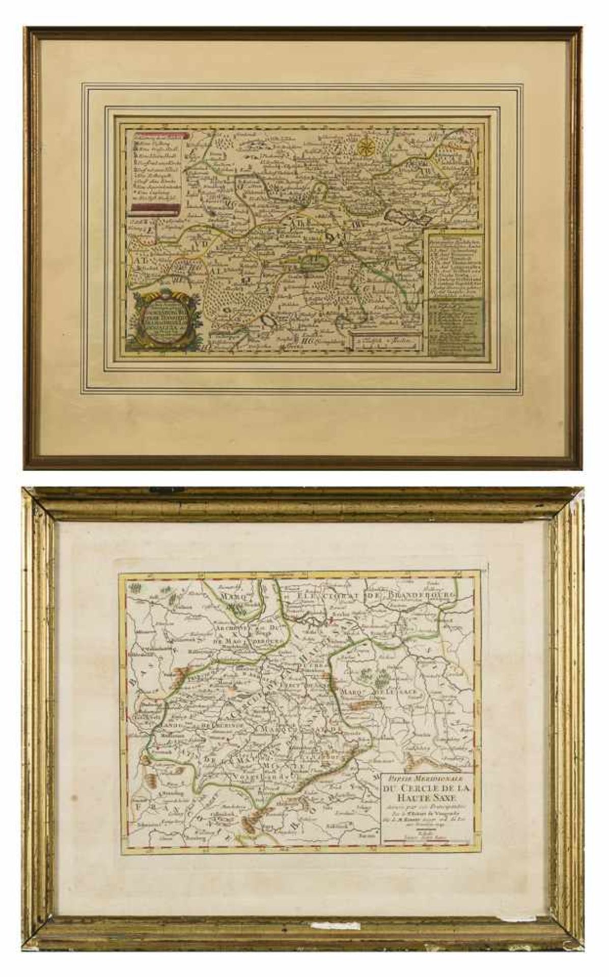 2 Landkarten von Sachsen