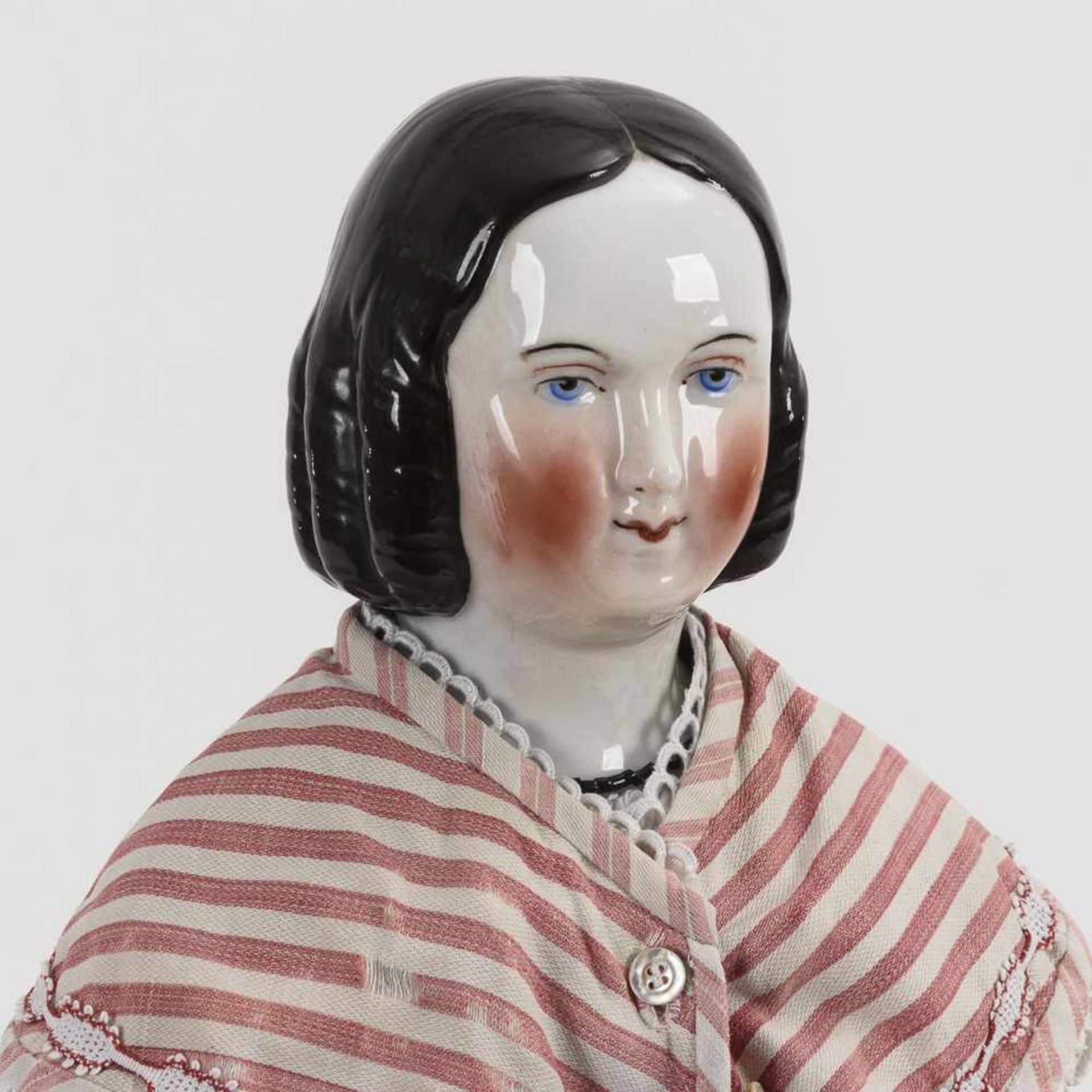 Puppe mit glasiertem Brustkopf - Bild 3 aus 5