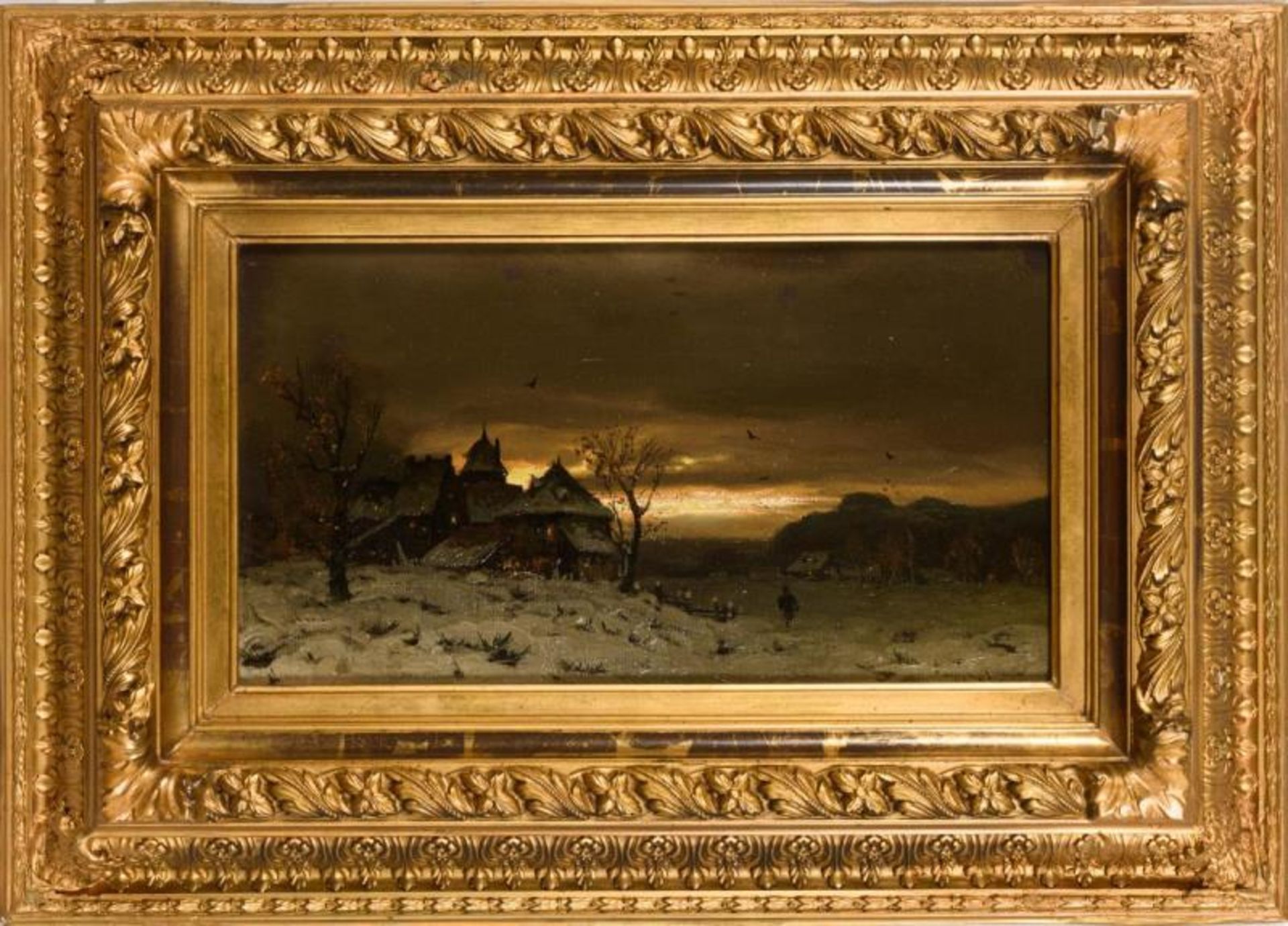 HEYDENDAHL, Joseph (1844 Düsseldorf-1906 ebd.). Abendliche Winterlandschaft.