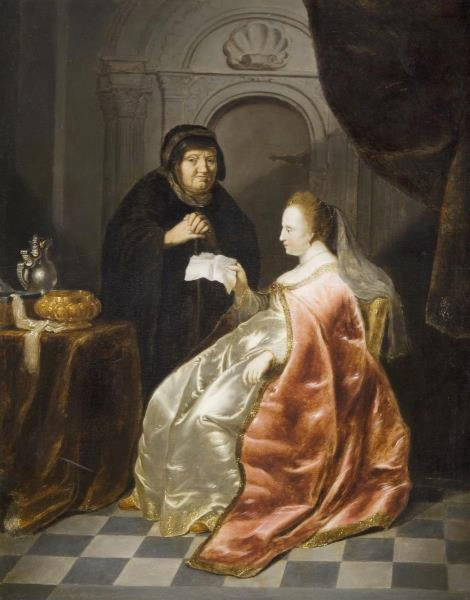 WERFF, Adriaen van der (1659 Kralingen - 1722 Rotterdam). Bei der Wahrsagerin.