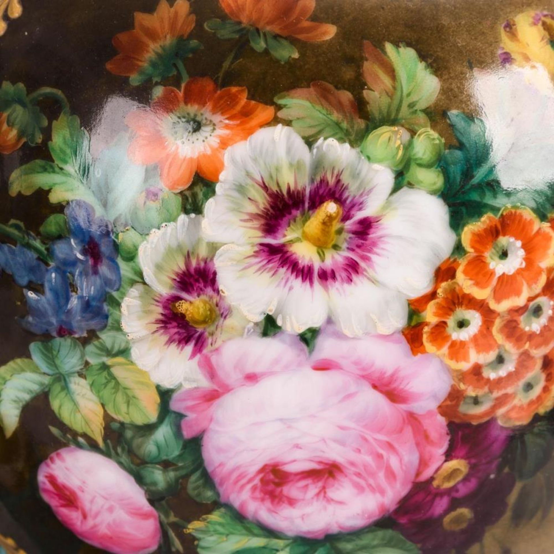 2 Amphorenvasen mit Blumenmalerei - Bild 4 aus 7