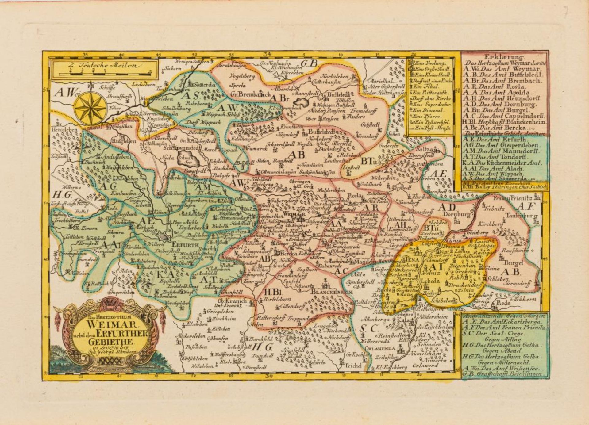 2 Landkarten mit Regionen um Erfurt - Bild 2 aus 3