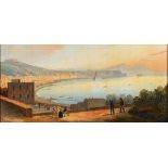 Italien um 1850: Die Bucht Neapel mit dem Vesuv