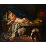 Franz&#246;sischer Maler: Baby mit Hund