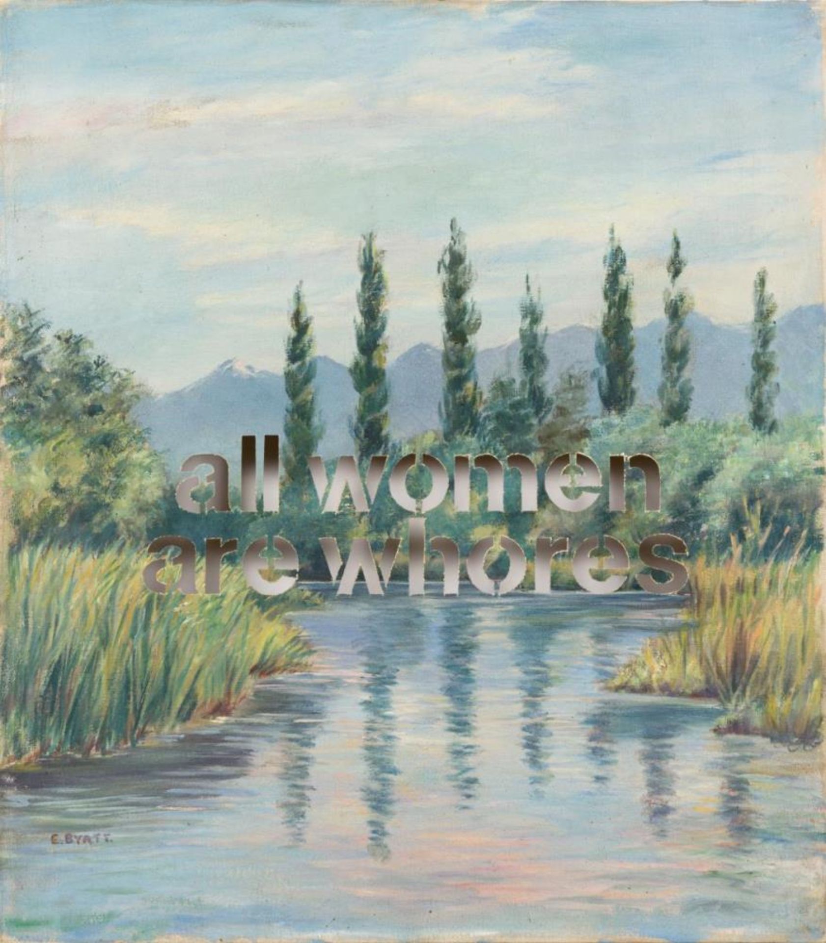 Armchair Painting - &quot;all women are whores&quot;