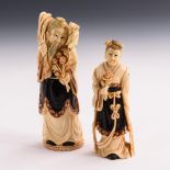 Paar Elfenbeinfiguren Mann und Frau
