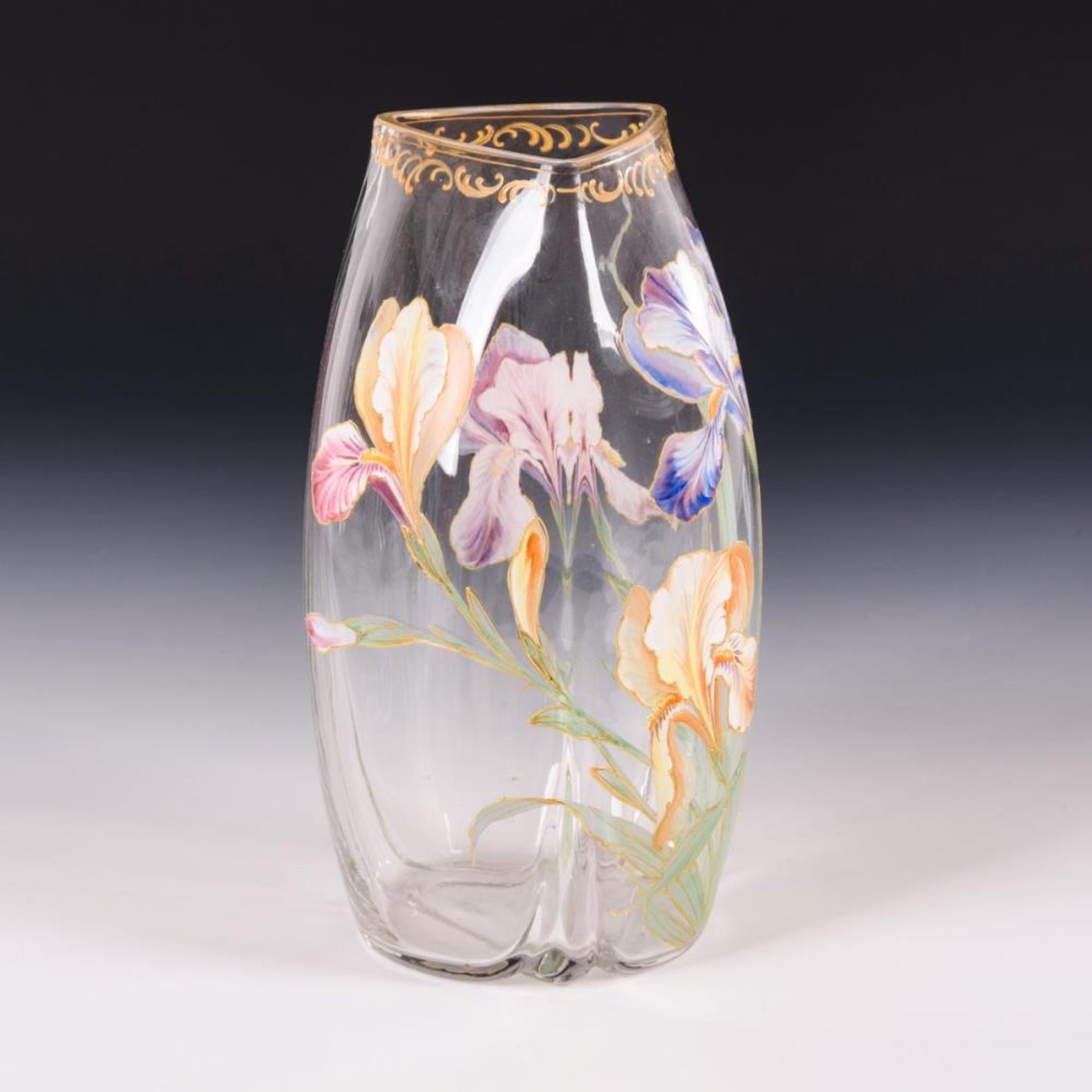 Jugendstil-Vase mit Irisdekor - Bild 2 aus 2