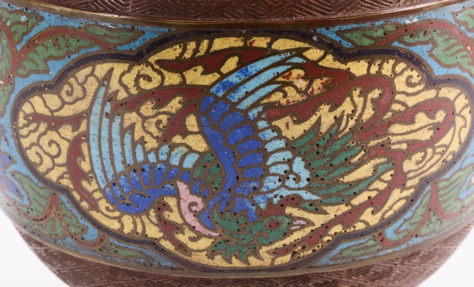 Champlev&#233;-Vase mit Handhaben - Bild 2 aus 3