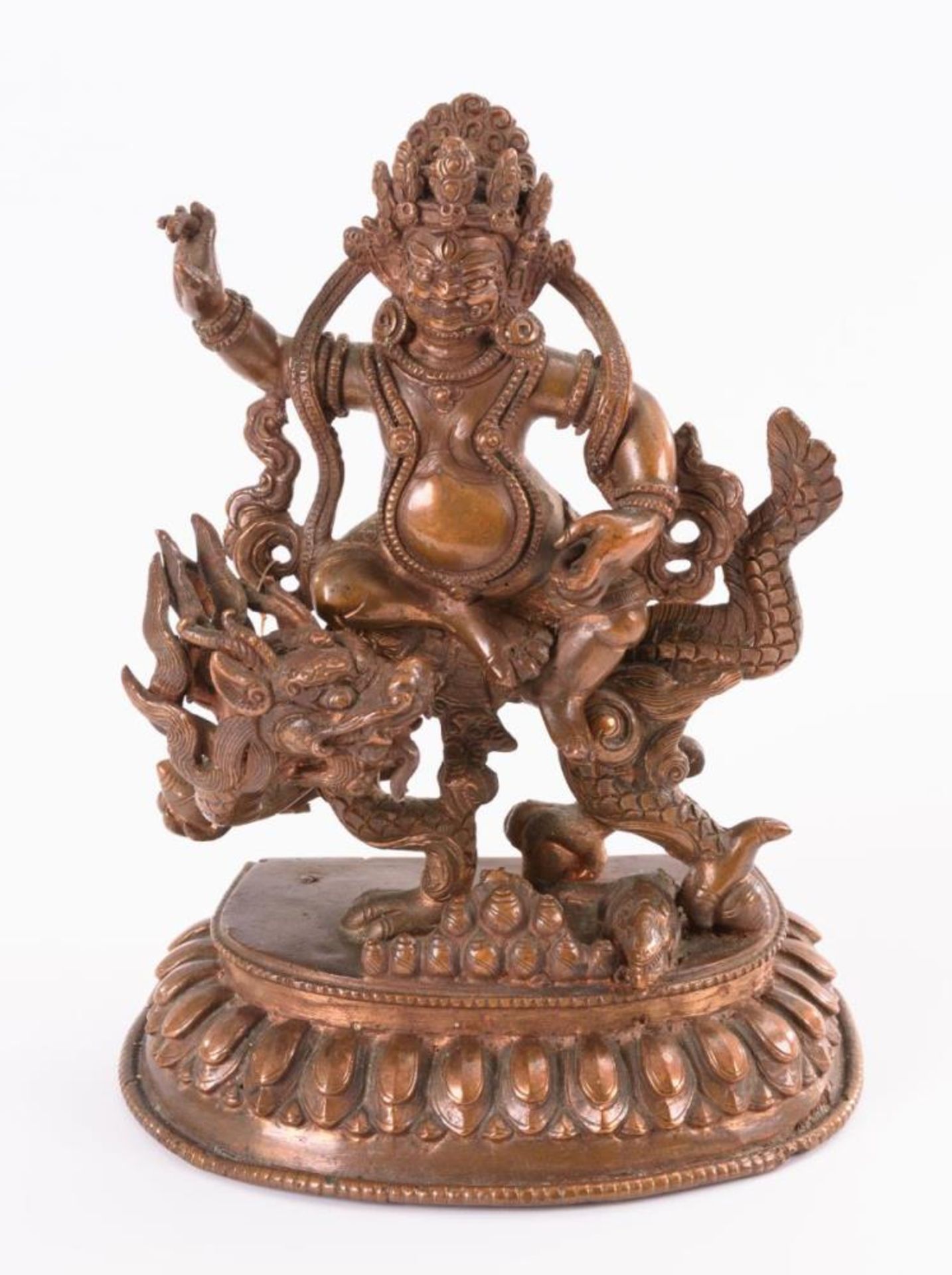 Wei&#223;er Jambhala - Dharmapala auf Drache - Bild 2 aus 3