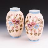 Paar Vasen mit Blumenmalerei
