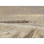 Winterlandschaft mit Stadt