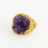 Designer-Ring mit Amethyststufen