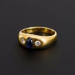 Ring mit Saphir mit Brillanten