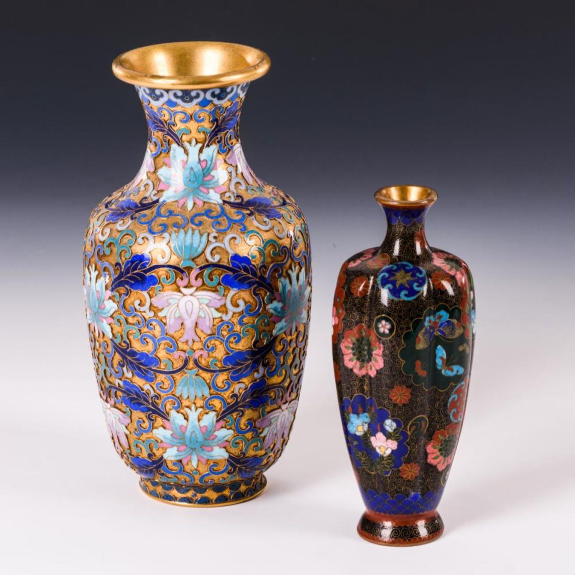 2 hochwertige Cloisonn&#233;vasen