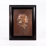 Gerahmtes Bronzerelief: Franz Liszt