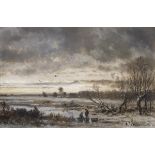 Stimmungsvolle holl&#228;ndische Winterlandschaft