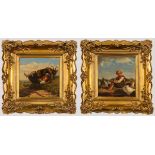 Genremaler um 1840: Zwei Gem&#228;lde mit Hirtenknaben