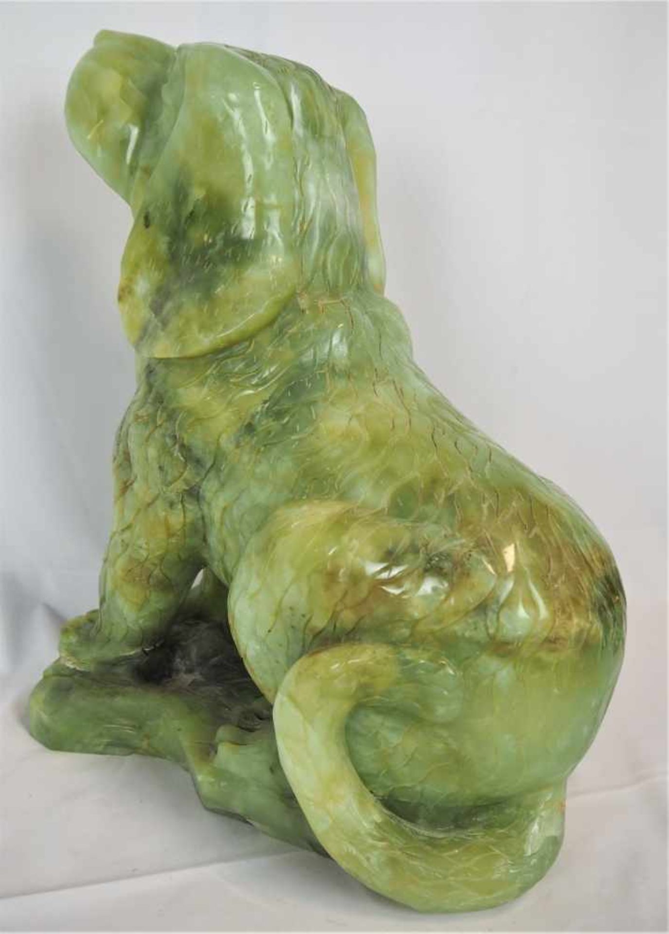 Hund aus Nephrit oder Jadewohl Anfang 20. Jh, guter wohl Cocker Spaniel, Gebrauchtzustand, - Bild 5 aus 6